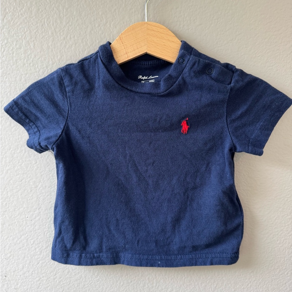 Ralph Lauren Kids Tee in Navy with Red Logo